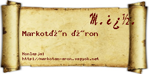 Markotán Áron névjegykártya